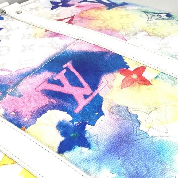 LOUIS VUITTON M45754 WatercolorMonogram Weekend Tote GM 2WAY Tote Bag Unused - Picture 8 of 14